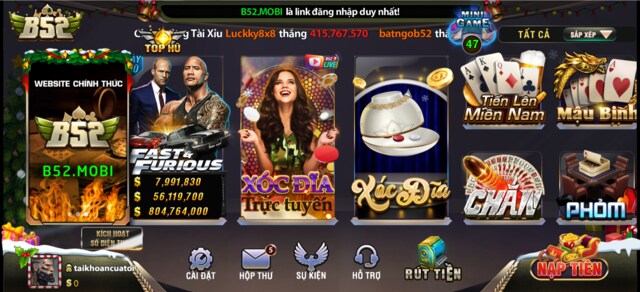 Tựa game Xóc đĩa B52club