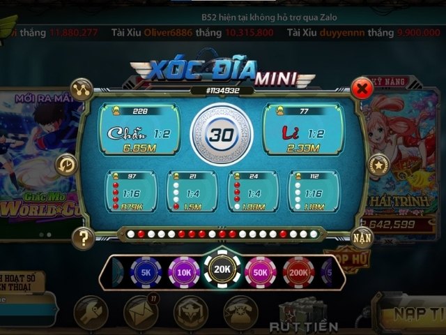 Chơi xóc đĩa tại nhà cái B52club