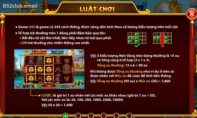 Luật chơi game Táo Quân B52club cơ bản