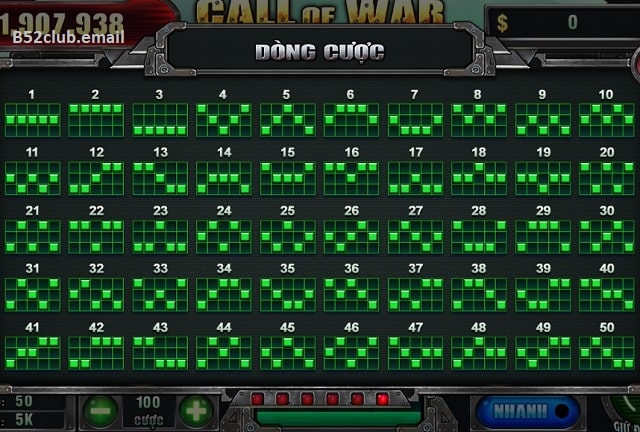 Các quy tắc cần nhớ khi chơi Call of war B52club