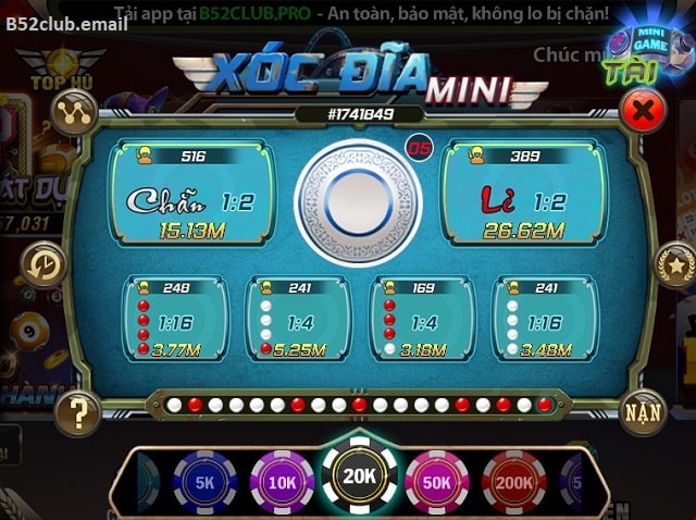 Quy tắc chơi game Xóc đĩa Mini B52club